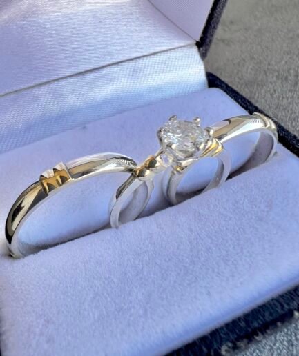 Set Aplique Media Caña Plata y Oro