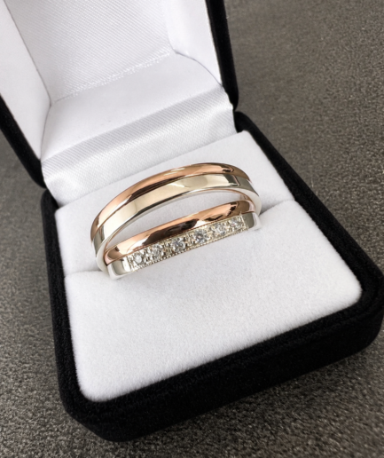 Alianzas Bicolor Oro18k con Engarce