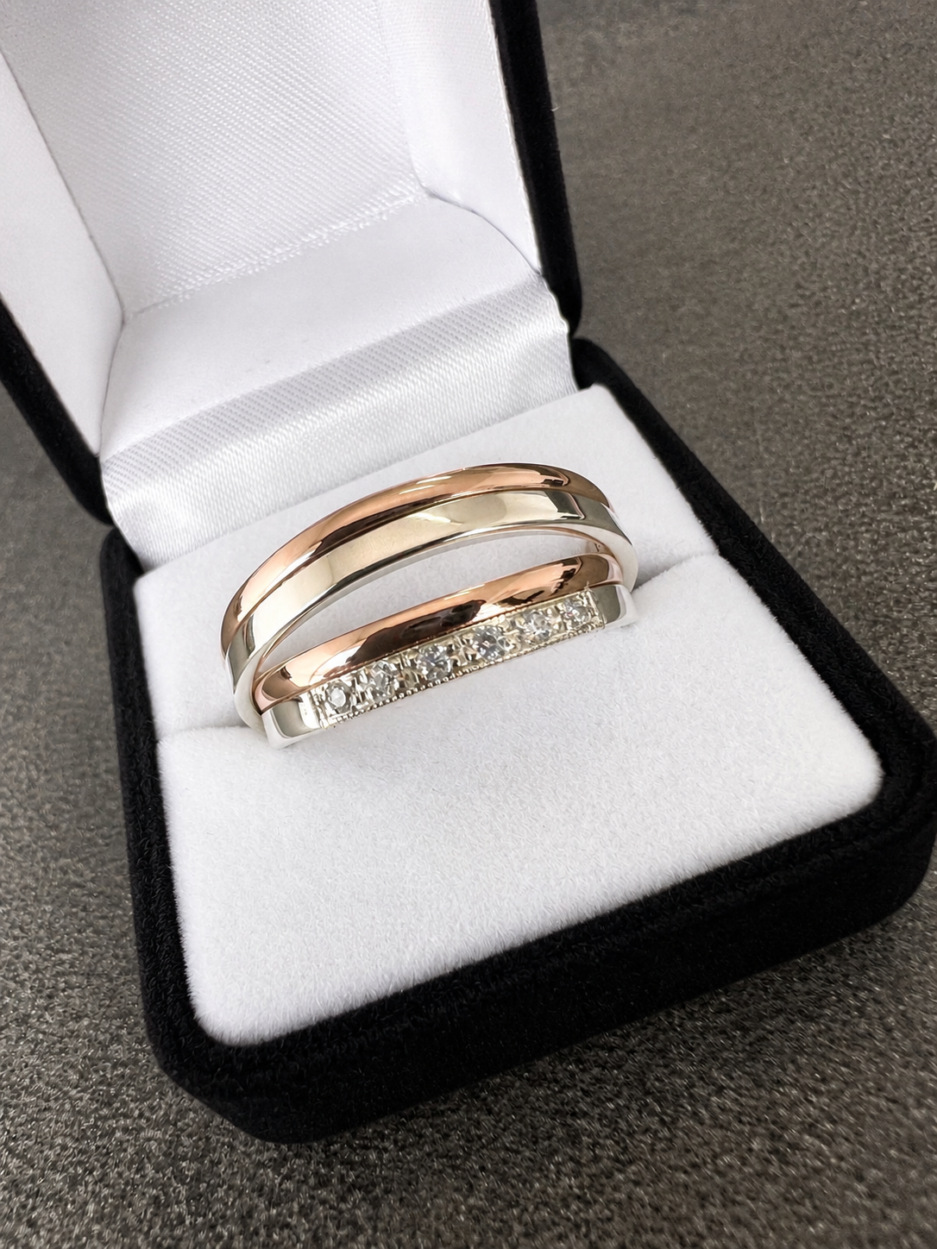 Alianzas Bicolor Oro18k con Engarce